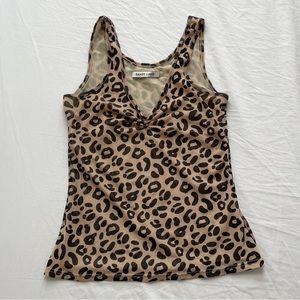 Sandy Liang SS19 cheetah print mesh tank top Size 2